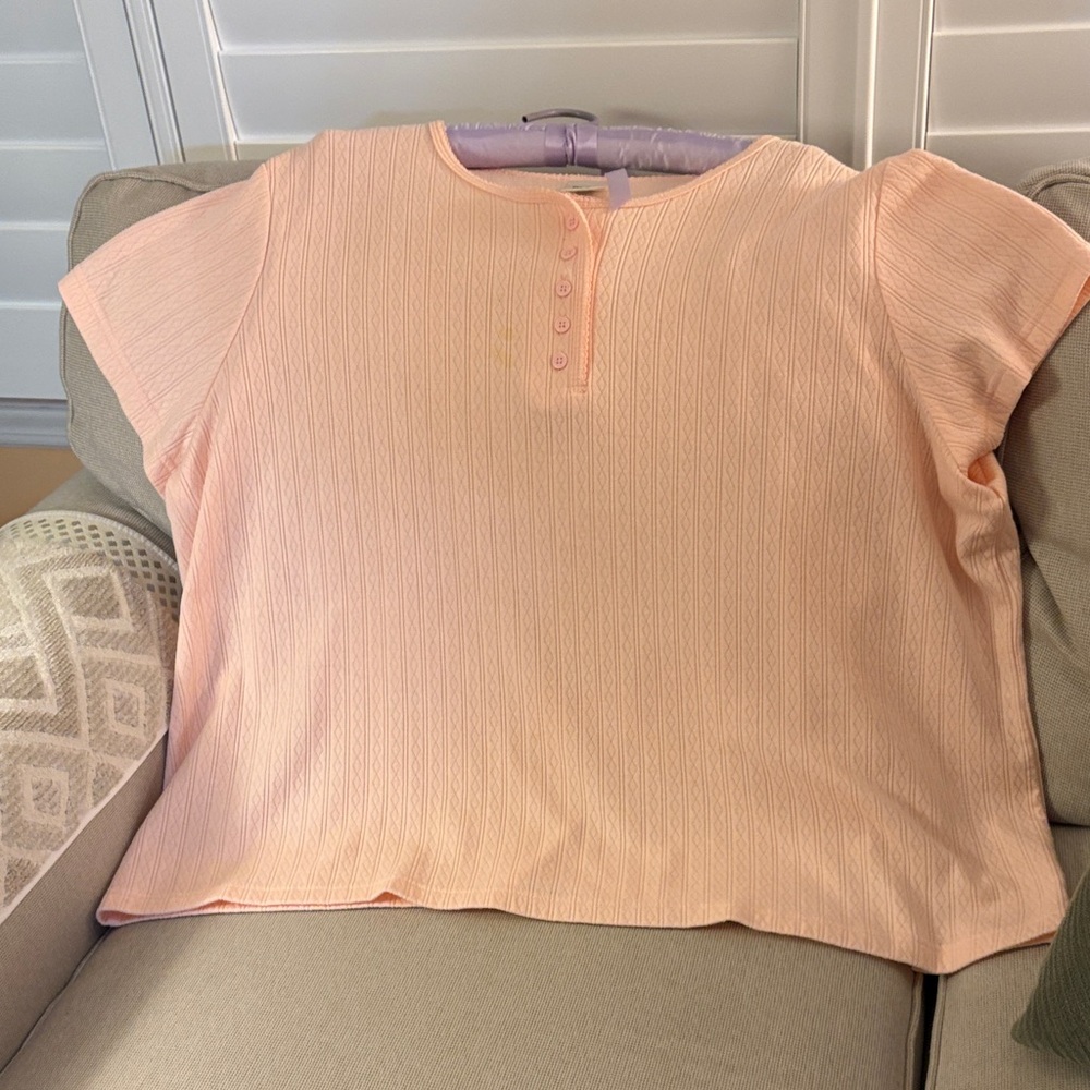 Blair Peach Button-Front Top